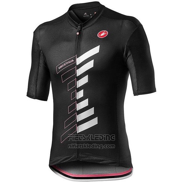 2020 Fietskleding Giro d'Italia Zwart Wit Korte Mouwen en Koersbroek
